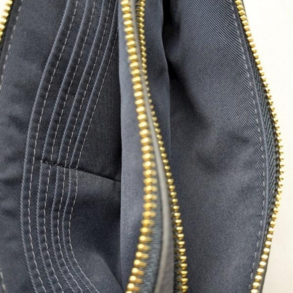 Coach Navy Wristlet with Gold Accents Double Zip Wallet - Picture 6 of 11